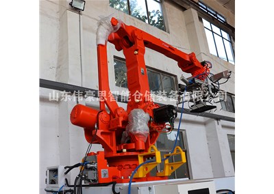 小蘇打定量包裝碼垛系統(tǒng) 全自動(dòng)碼垛機(jī)工作現(xiàn)場